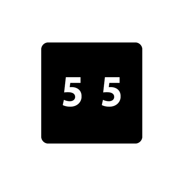 Ames - Filing Labels - Large - Number 5 1-7/8" x 1-7/8" Black